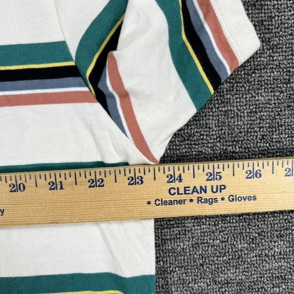 Vintage Guess Originals Shirt Mens Large Green Striped Logo Crewneck Tee 90s - Picture 9 of 14